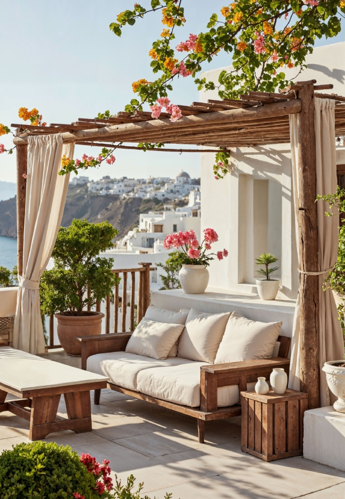 Pergola en bois décorative