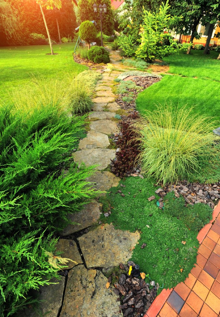 Chemin en pierres naturelles